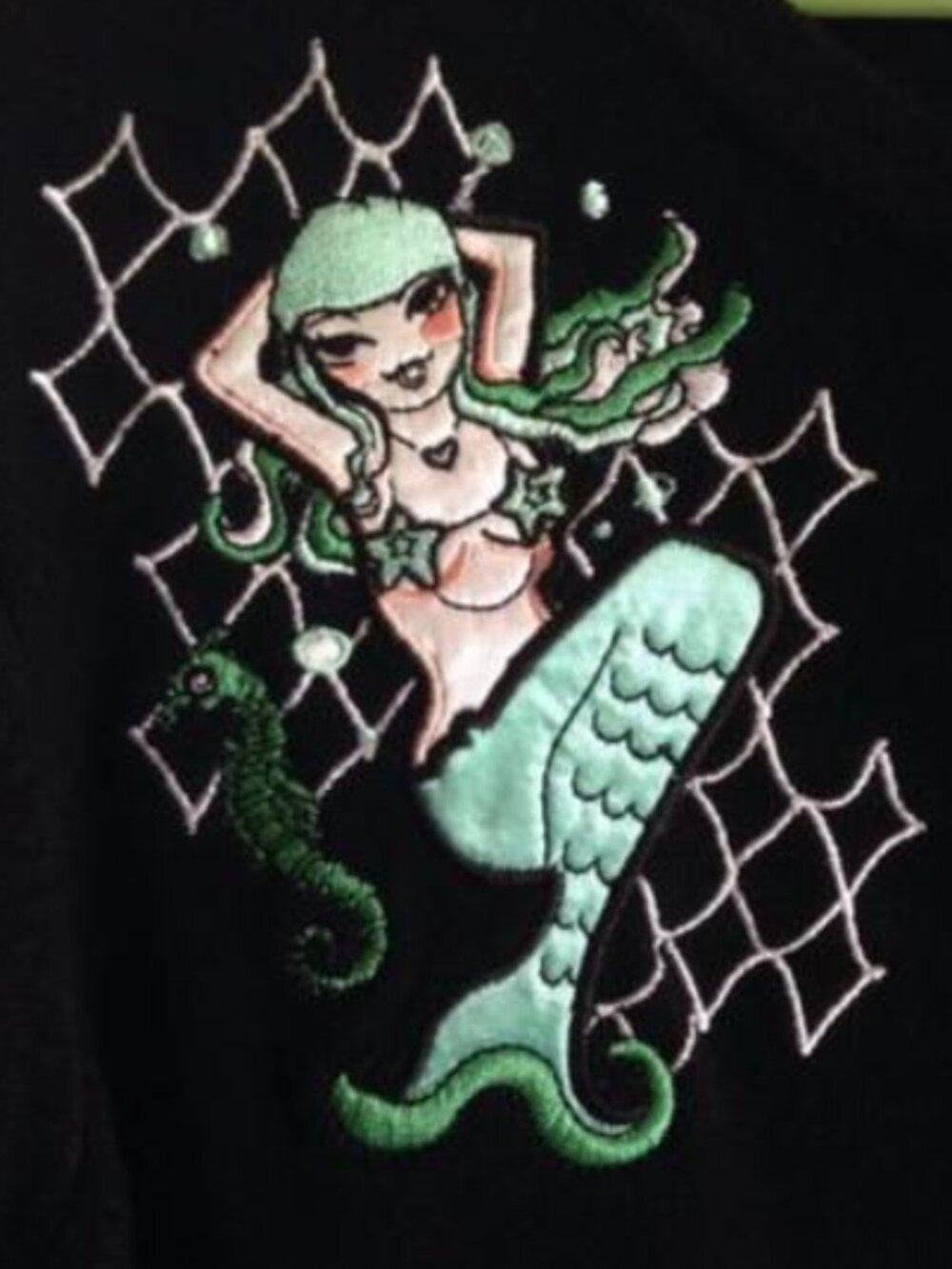 Voodoo Vixen Mermaid Emboidered Cardigan Sz. L - Picture 2 of 2